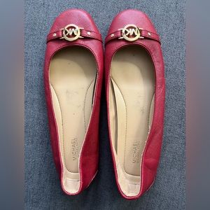 Michael Kors red shoes, ballet flats, size 8